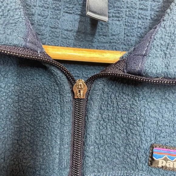 Patagonia Women's Zip Up Jacket Long Sleeve Size M Pockets Fleece Blue - Picture 11 of 12